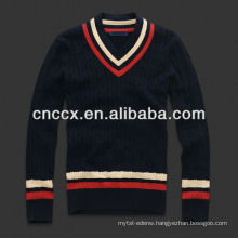 13STC5577 latest design fashion V-neck mens sweater design